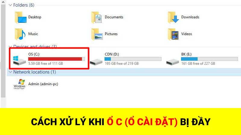 Cách xử lý khi máy tính của bạn bị đầy ổ C - Ổ cài đặt Windows đầy dung lượng