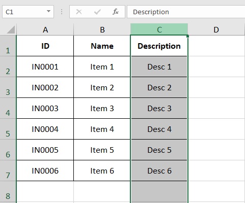 chen-cot-excel-2019-buoc-1