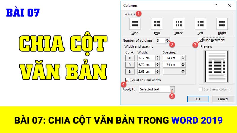 Bài 07: Chia cột văn bản trong Word 2019