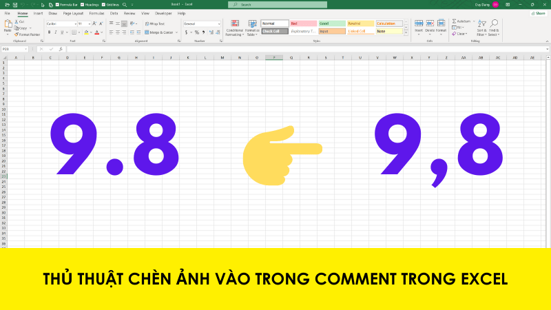 Chuyển đổi dấu chấm thành phẩy trong Excel