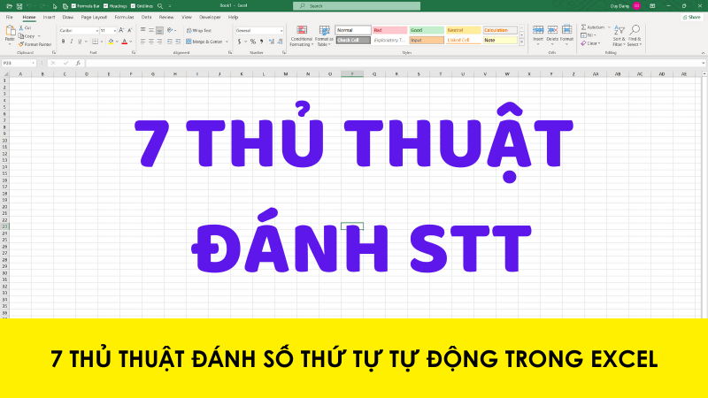 7 Tuyệt chiêu đánh STT tự động trong Excel