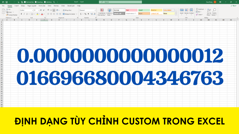 Định dạng Custom (tùy chỉnh) trong Excel