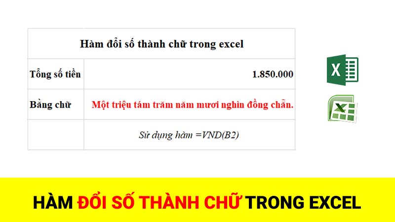 Hàm đổi số thành chữ trong Excel 2007, 2010, ... Excel 2019