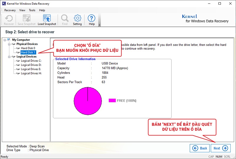 Khôi phục dữ liệu Kernel for Windows Data Recovery – Bước 10