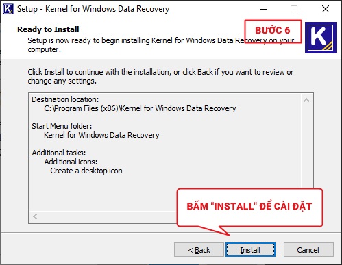 Khôi phục dữ liệu Kernel for Windows Data Recovery – Bước 7
