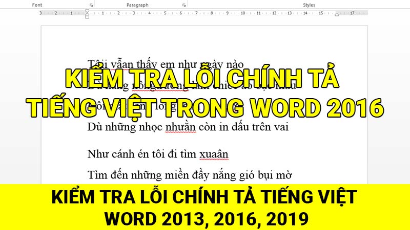 Kiểm tra lỗi chính tả tiếng Việt Word 2016 và Office phiên bản mới