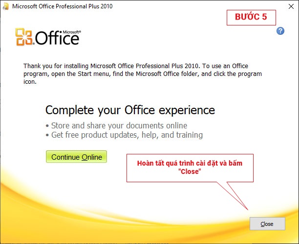 Office 2010 download step 5