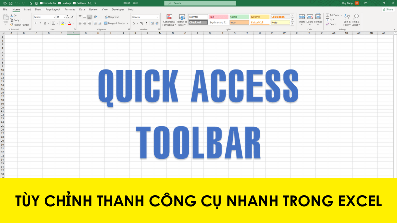 Tùy chỉnh thanh công cụ nhanh trong Excel