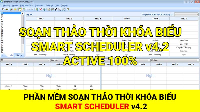 Phần mềm soạn thảo Thời khóa biểu SmartScheduler v4.2