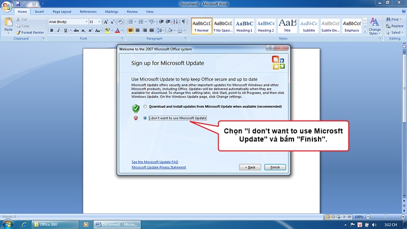 Hướng dẫn cài đặt MS Office 2007 - Bước 6