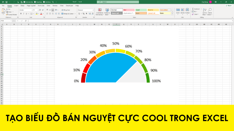 Hướng dẫn tạo biểu đồ Bán Nguyệt cực cool trong Excel