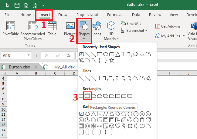 tao-nut-bam-cuc-dep-trong-excel-1
