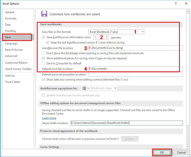 thiet-lap-save-auto-excel-2019